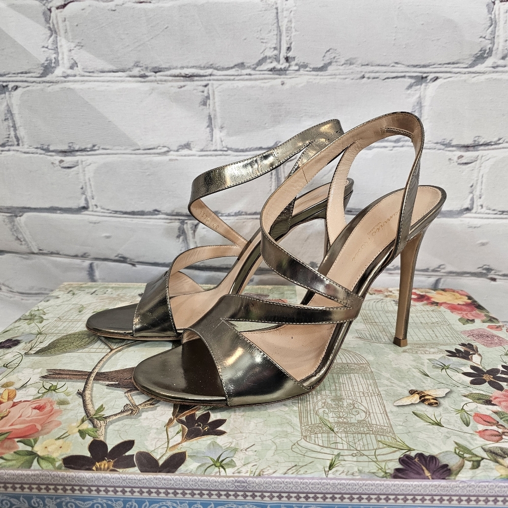 Gianvito Rossi Bronze Strappy Heels